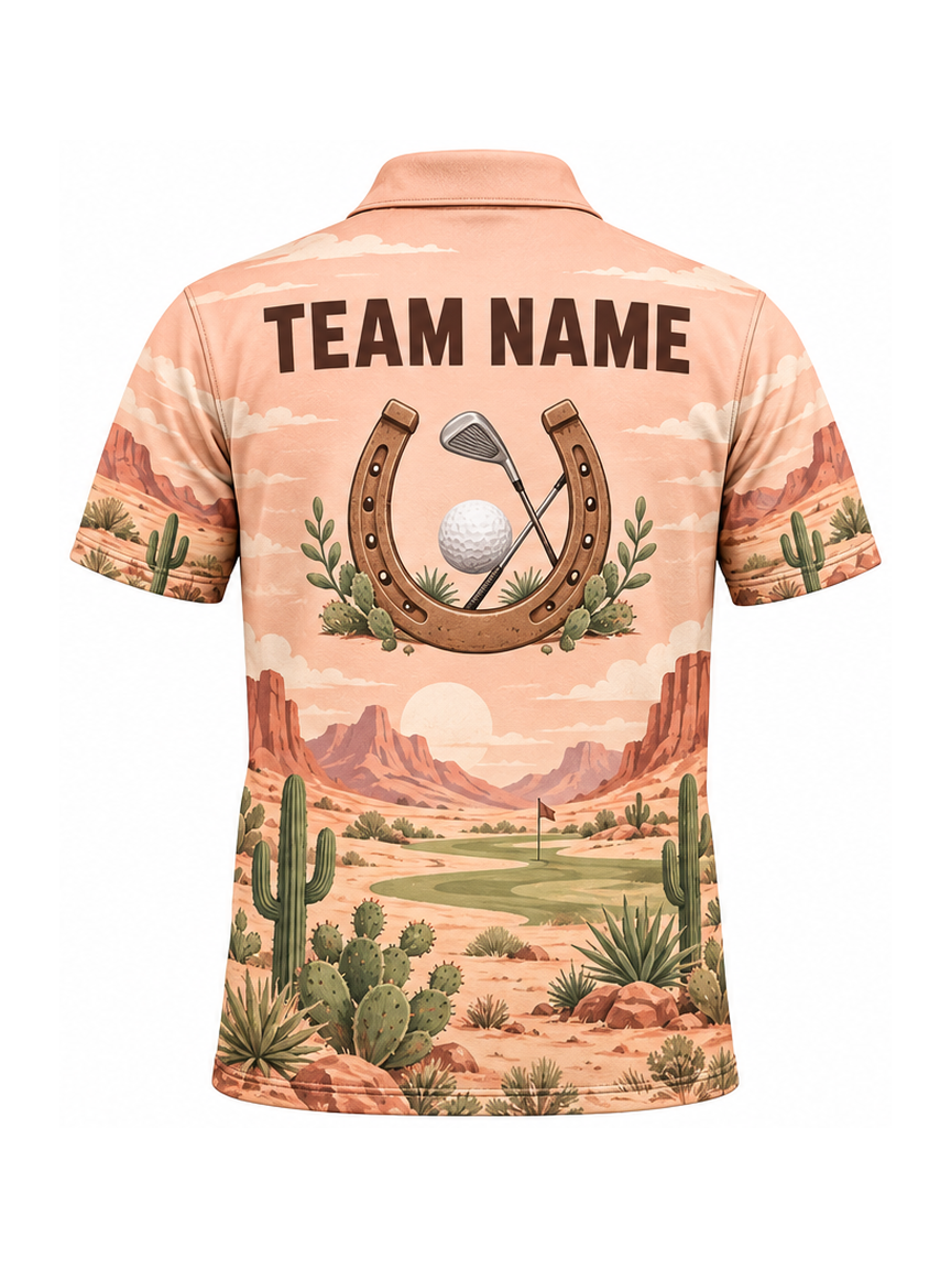 Desert Saddle Links custom Golf team shirt - back team name preview