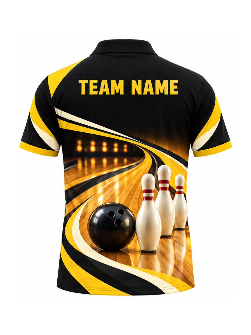 Golden Lane Refreshment custom Bowling team shirt - back team name preview