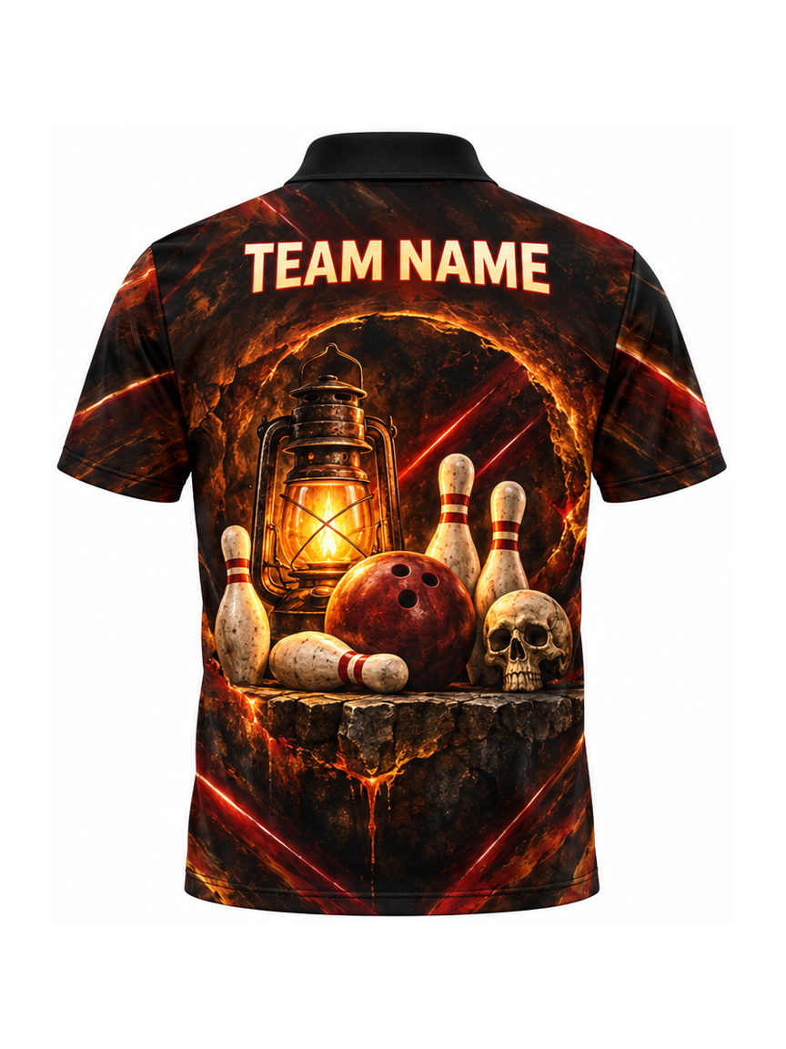Amber Crypt Lantern custom Bowling team shirt - back team name preview