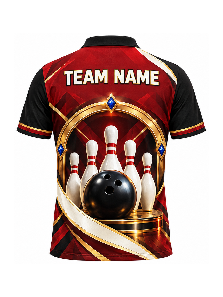 Ruby Regal Arcade custom Bowling team shirt - back team name preview