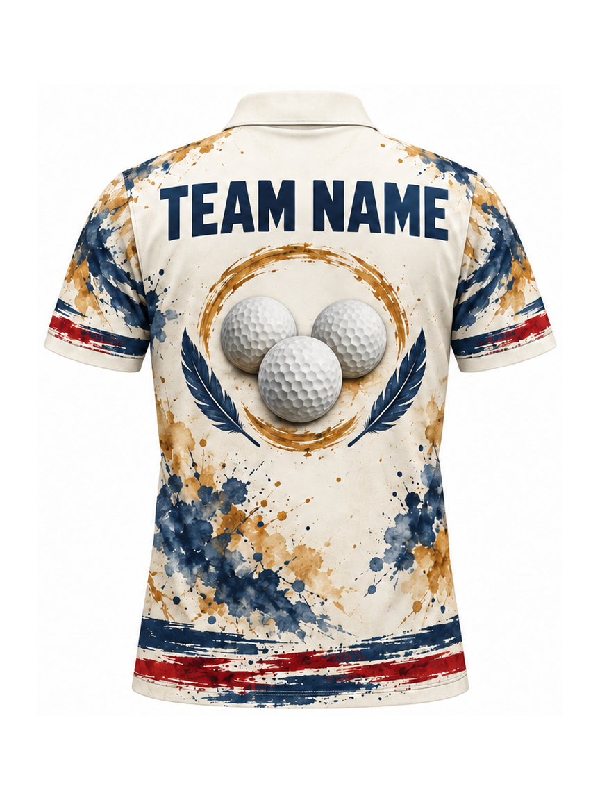 Heritage Fairway Flight custom Golf team shirt - back team name preview