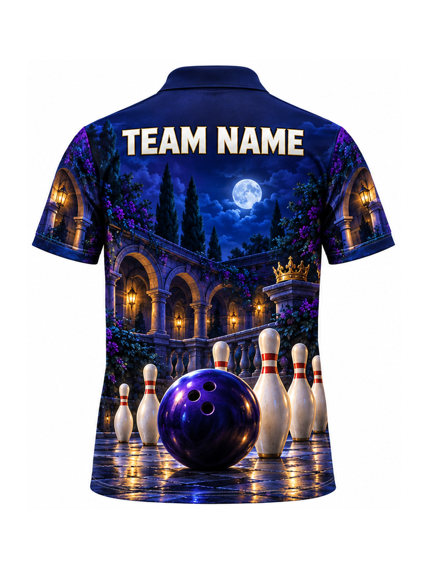 Midnight Courtyard Gorilla custom Bowling team shirt - back team name preview