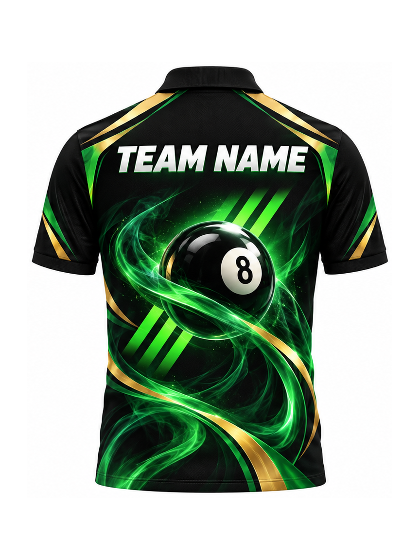Emerald Ribbon Run custom Billiards team shirt - back team name preview