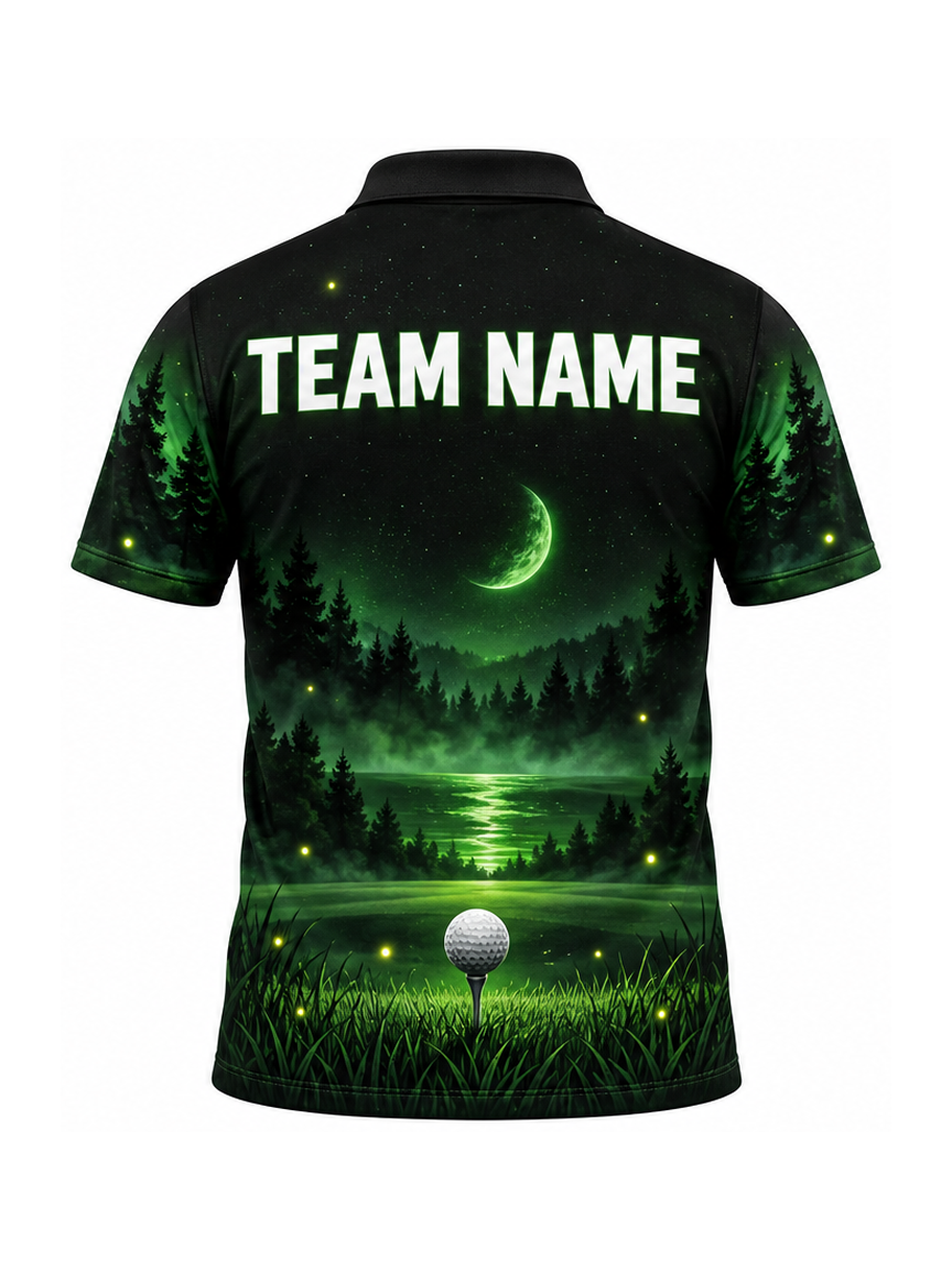 Moonlit Forest Putt custom Golf team shirt - back team name preview