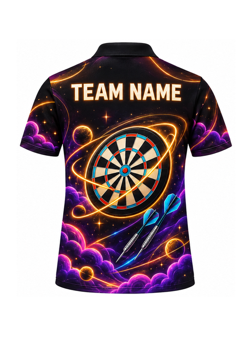 Amber Plush Moonwalk custom Darts team shirt - back team name preview