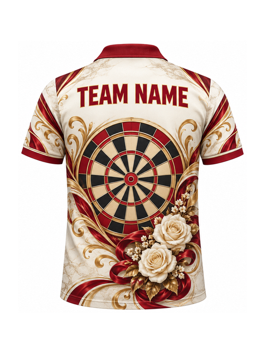 Rose Gold Ivorycourt custom Darts team shirt - back team name preview
