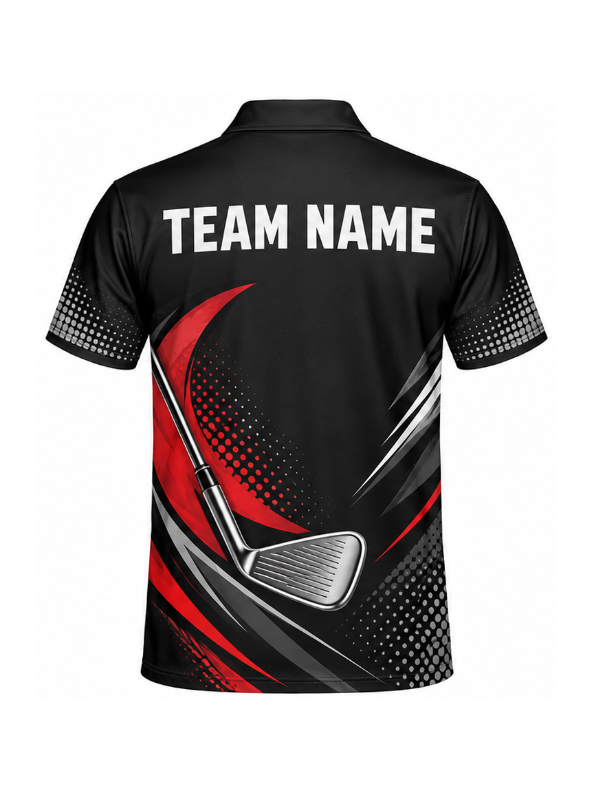 Scarlet Vector Drive custom Golf team shirt - back team name preview