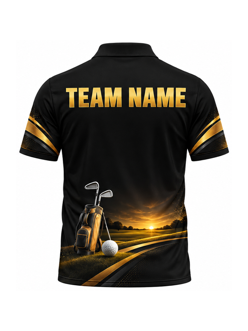 Amber Nine Social custom Golf team shirt - back team name preview