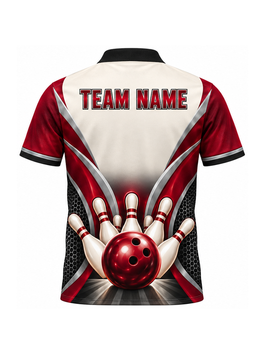 Ruby Mesh Horizon custom Bowling team shirt - back team name preview