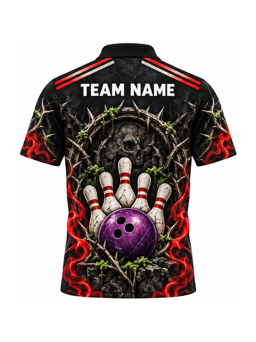 Violet Thorn Reliquary custom Bowling team shirt - back team name preview
