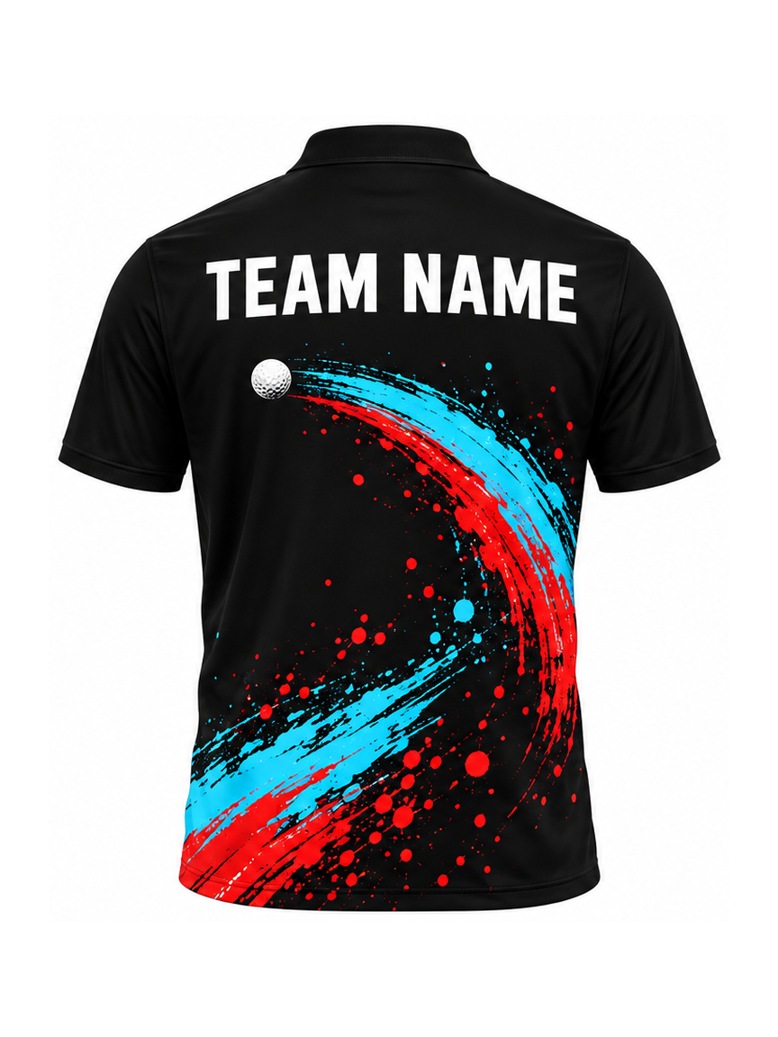 Spectrum Follow Through custom Golf team shirt - back team name preview