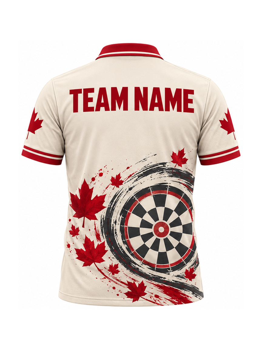 Crimson Maple Orbit custom Darts team shirt - back team name preview