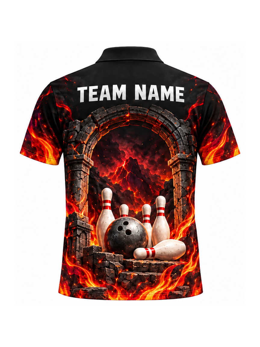 Garnet Ember Sanctuary custom Bowling team shirt - back team name preview
