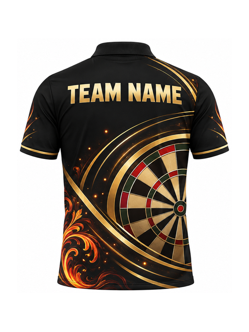 Gilded Ember Crescent custom Darts team shirt - back team name preview