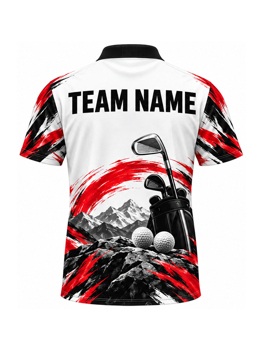 Scarlet Wolf Rhythm custom Golf team shirt - back team name preview