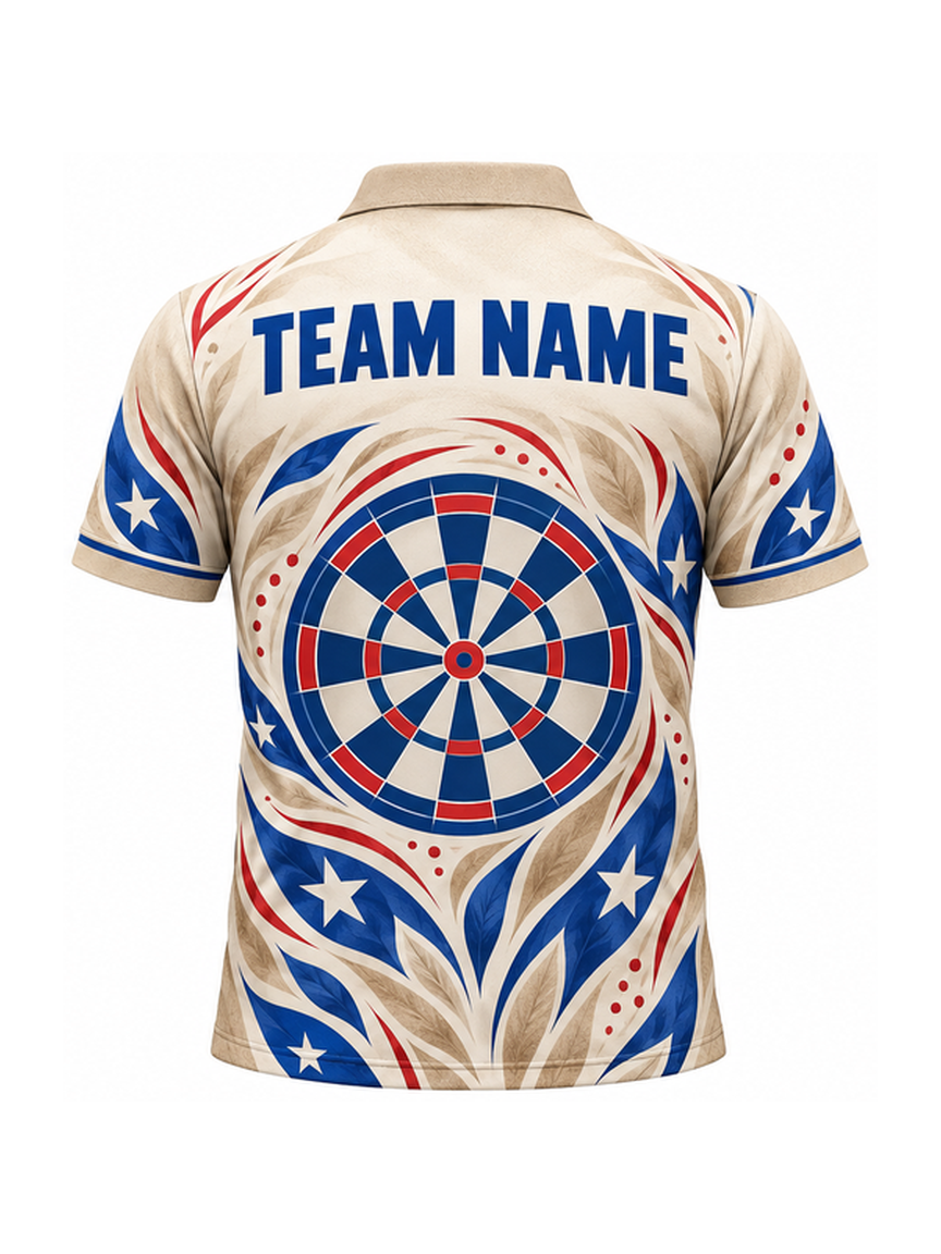 Cobalt Star Ivory Tide custom Darts team shirt - back team name preview
