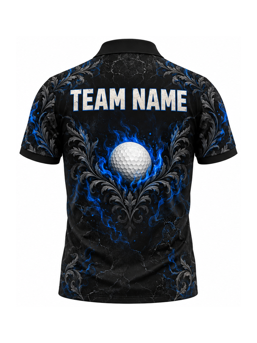 Blue Ember Relic custom Golf team shirt - back team name preview