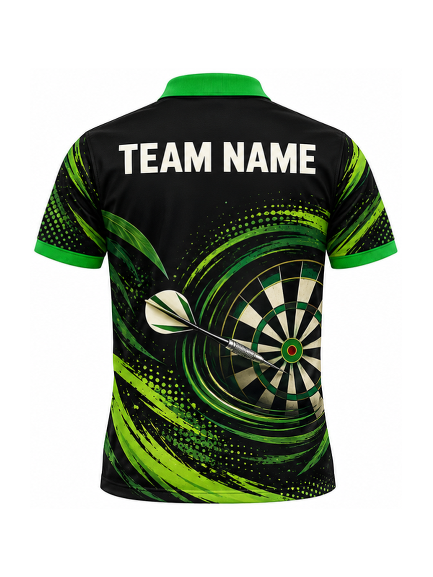 Emerald Frog Ripple custom Darts team shirt - back team name preview