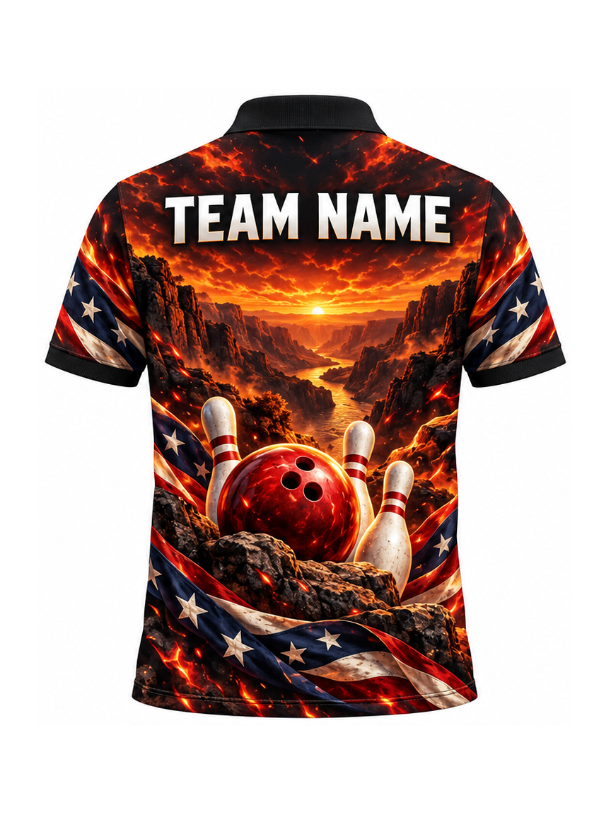 Eagle Ember Ravine custom Bowling team shirt - back team name preview