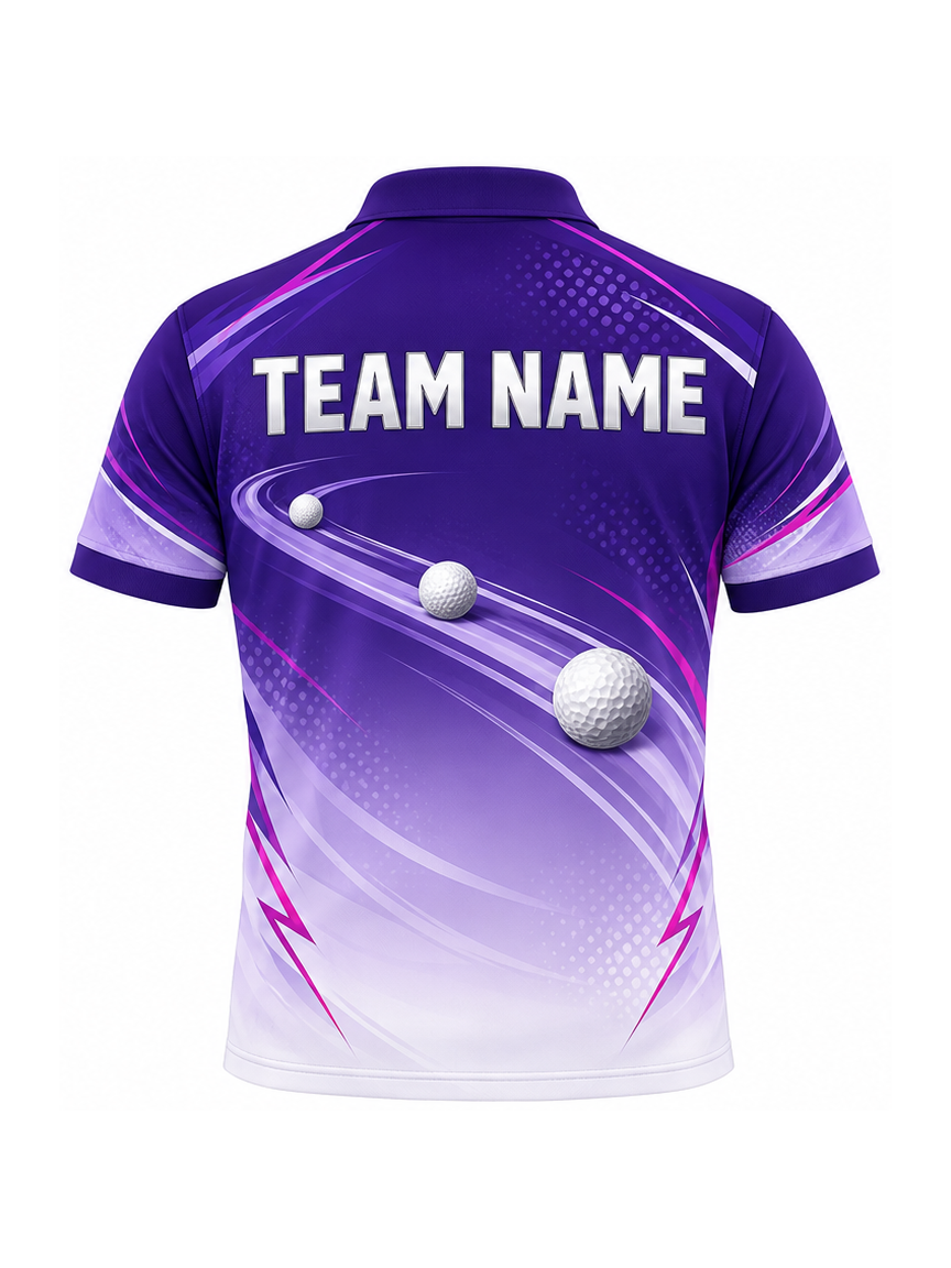 Violet Impact Horizon custom Golf team shirt - back team name preview
