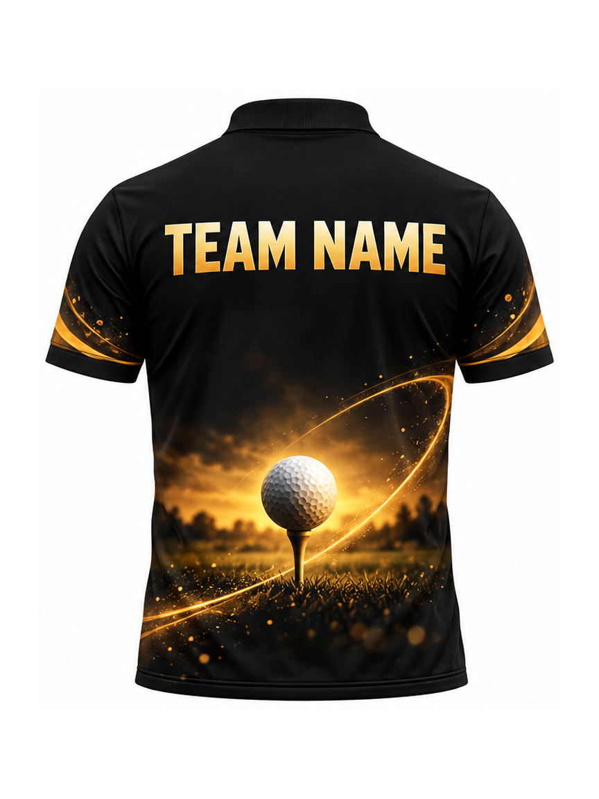Amber Relic Orbit custom Golf team shirt - back team name preview