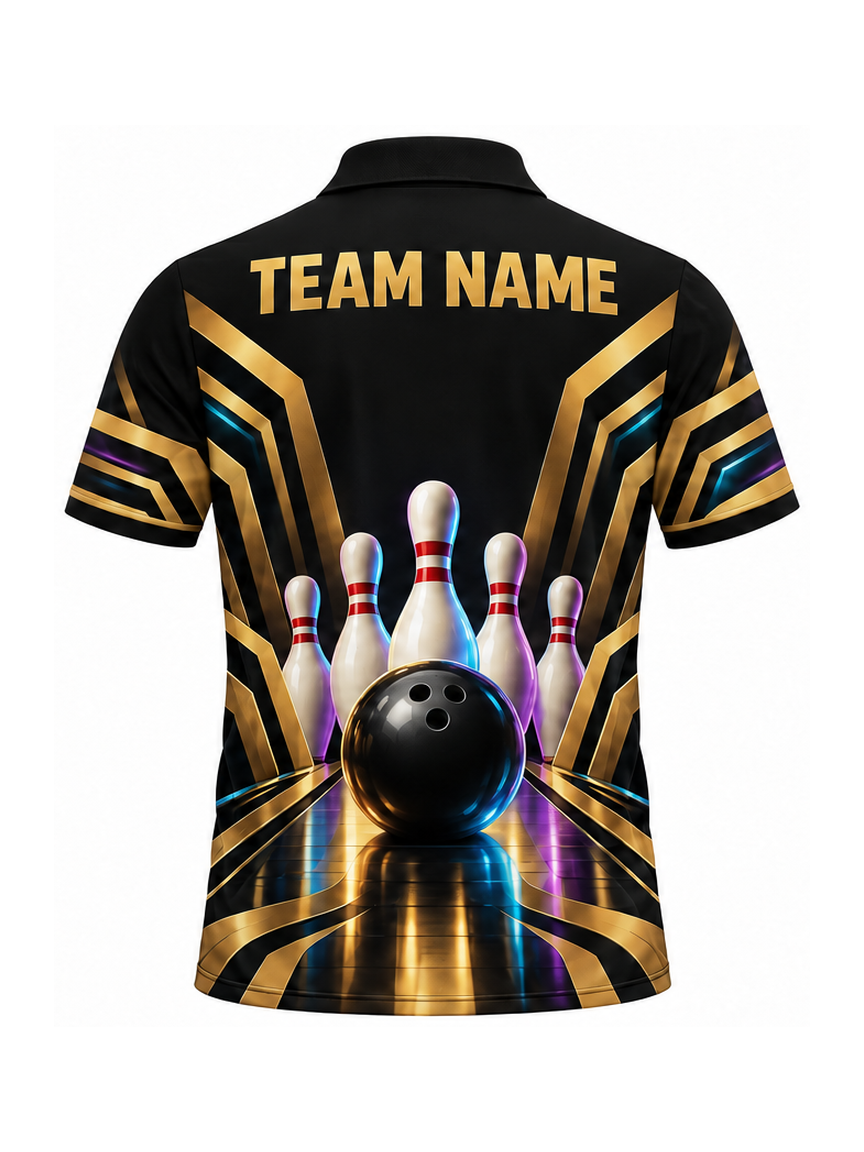 Gilded Prism Arcade custom Bowling team shirt - back team name preview