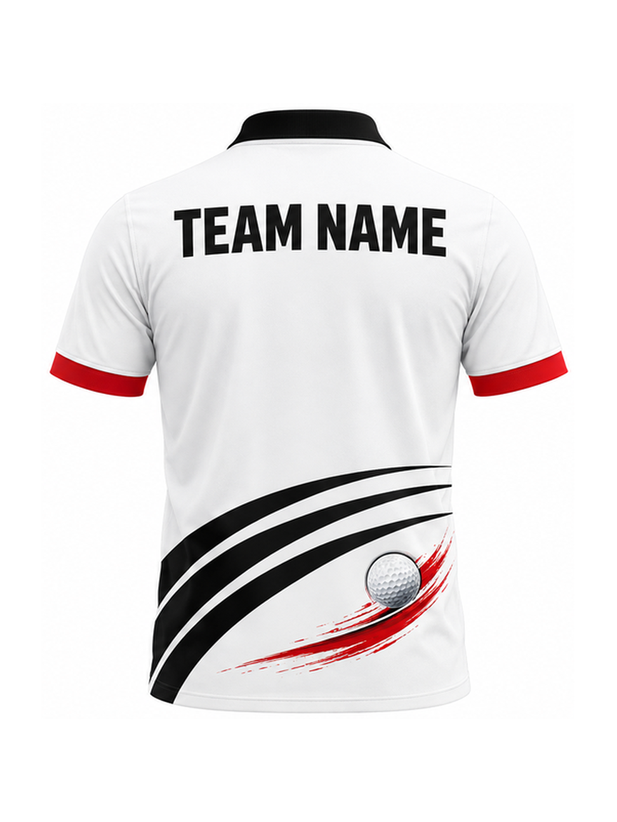 Crimson Twinflow Drive custom Golf team shirt - back team name preview