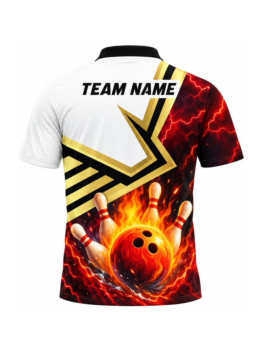 Gilded Ember Chevron custom Bowling team shirt - back team name preview