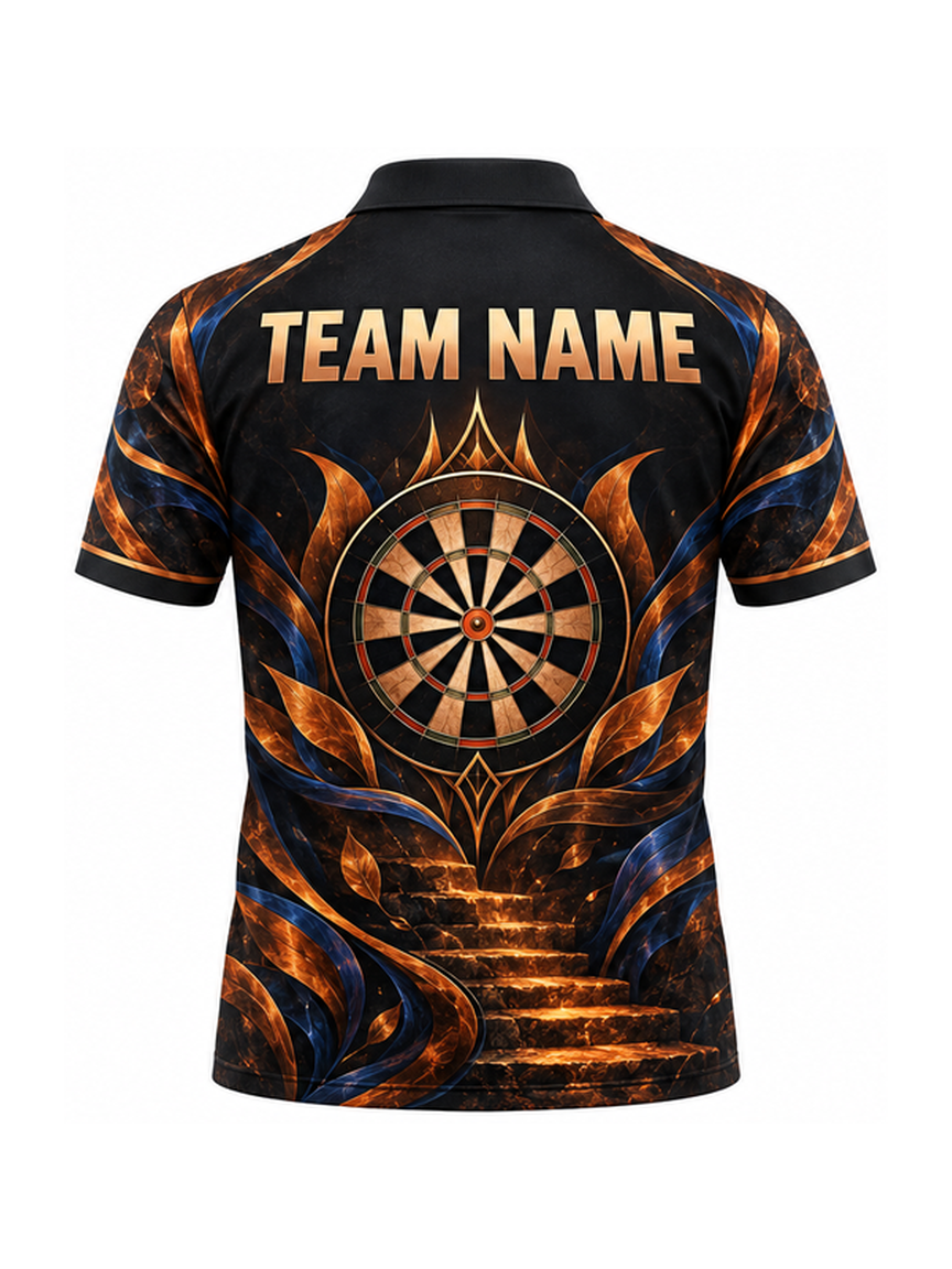 Copper Lotus Embersteps custom Darts team shirt - back team name preview