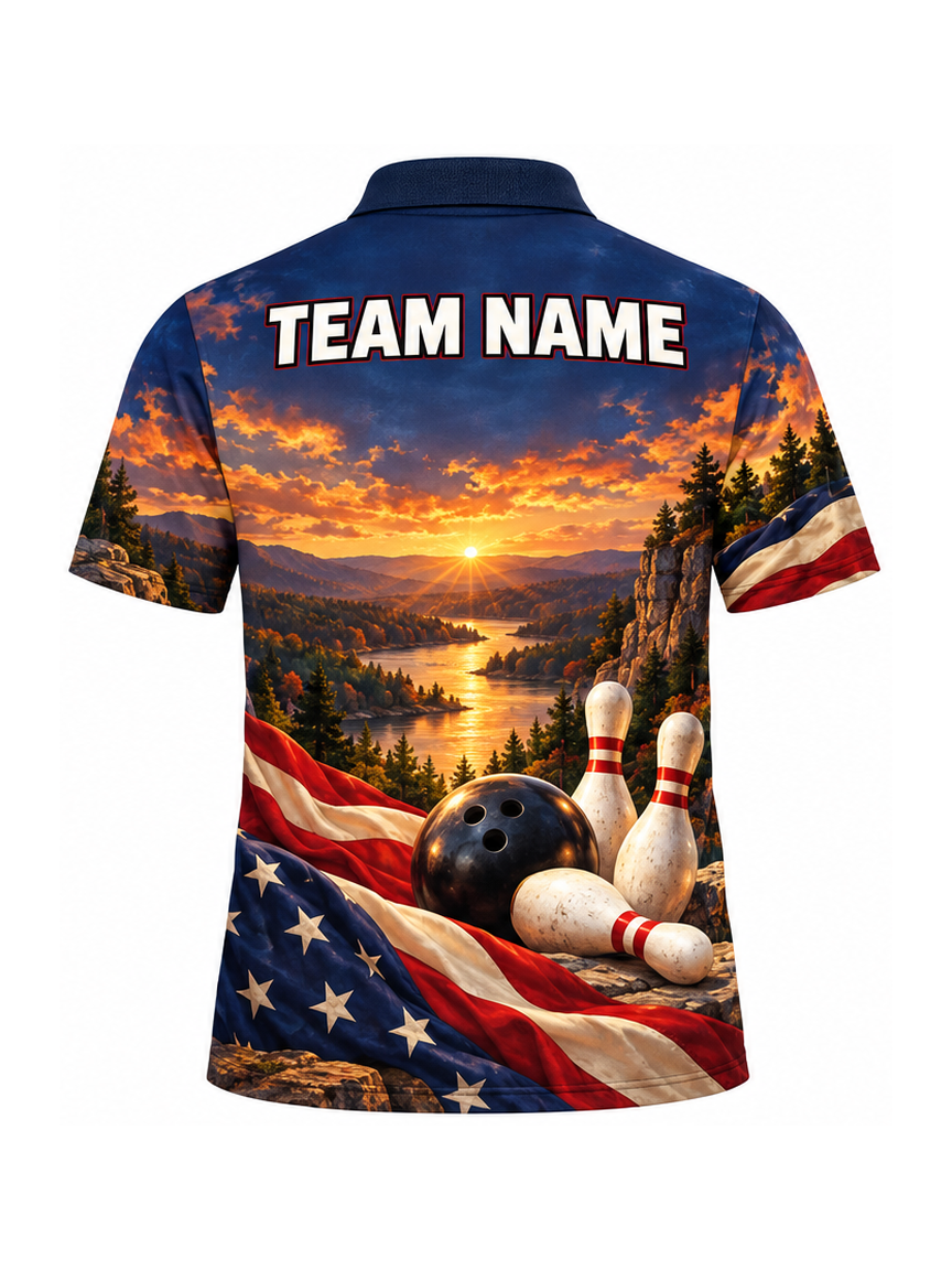 Eagle Banner Overlook custom Bowling team shirt - back team name preview