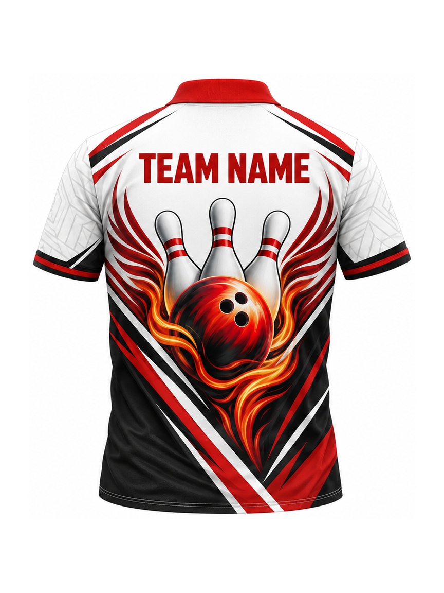 Ivory Ember Wings custom Bowling team shirt - back team name preview