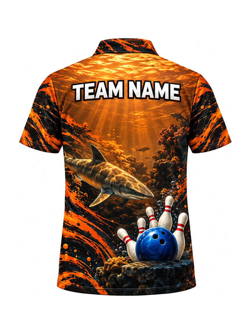Amber Current Reef custom Bowling team shirt - back team name preview