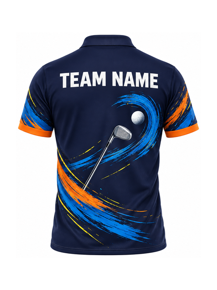 Citrus Cobalt Impact custom Golf team shirt - back team name preview