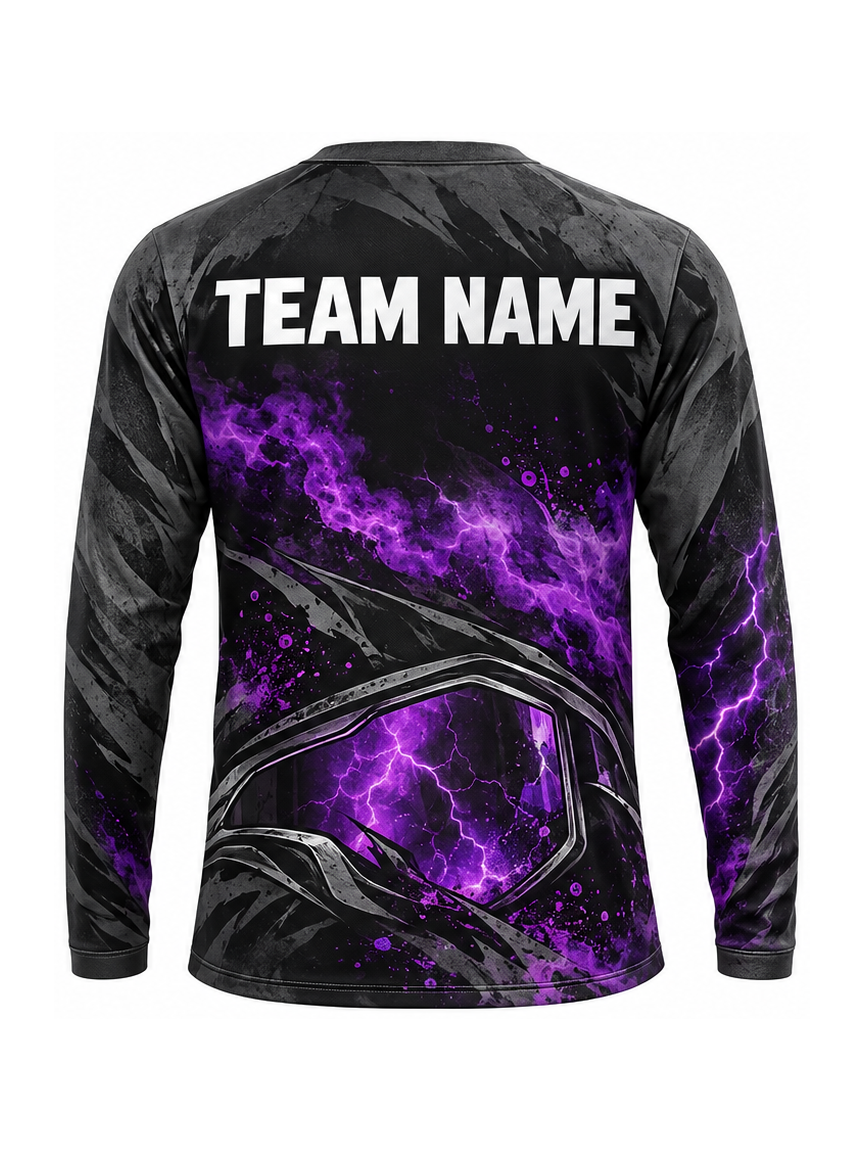 Violet Voltage Skull custom Motocross team shirt - back team name preview
