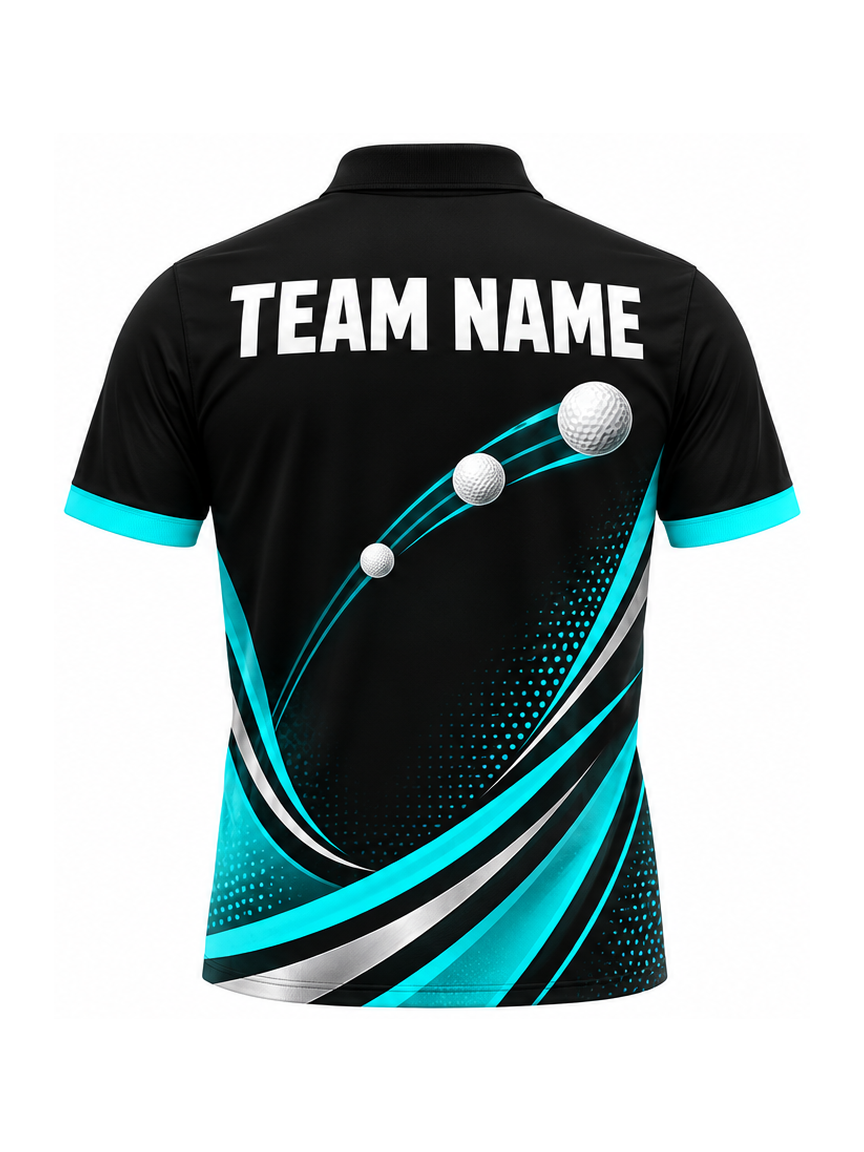 Aqua Vector Tee custom Golf team shirt - back team name preview