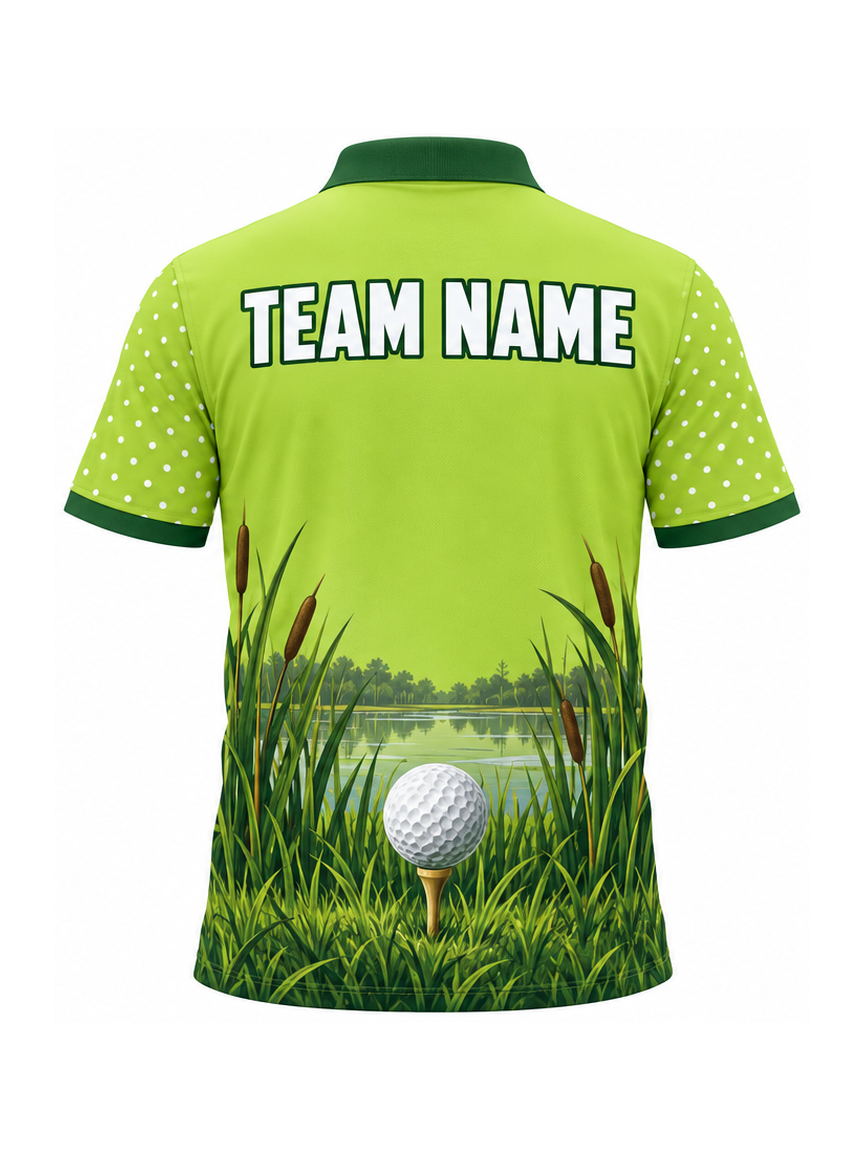 Lime Marsh Links custom Golf team shirt - back team name preview
