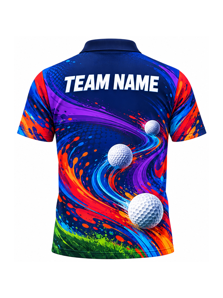 Chromatic Weekend Links custom Golf team shirt - back team name preview