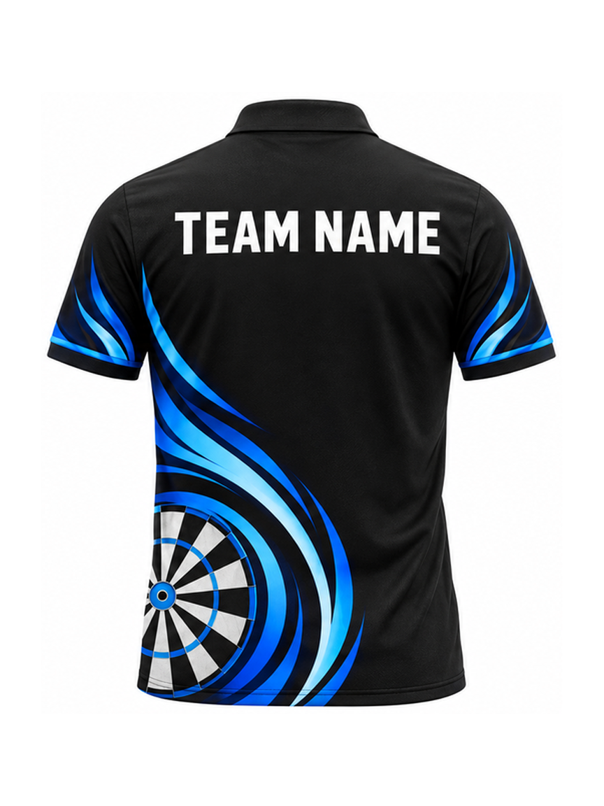 Azure Flame Vector custom Darts team shirt - back team name preview