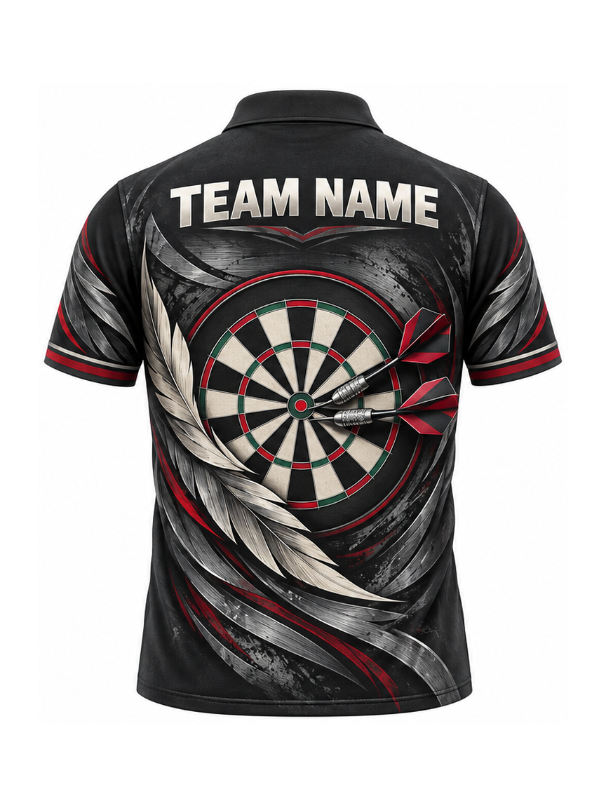 Charcoal Feather Forge custom Darts team shirt - back team name preview