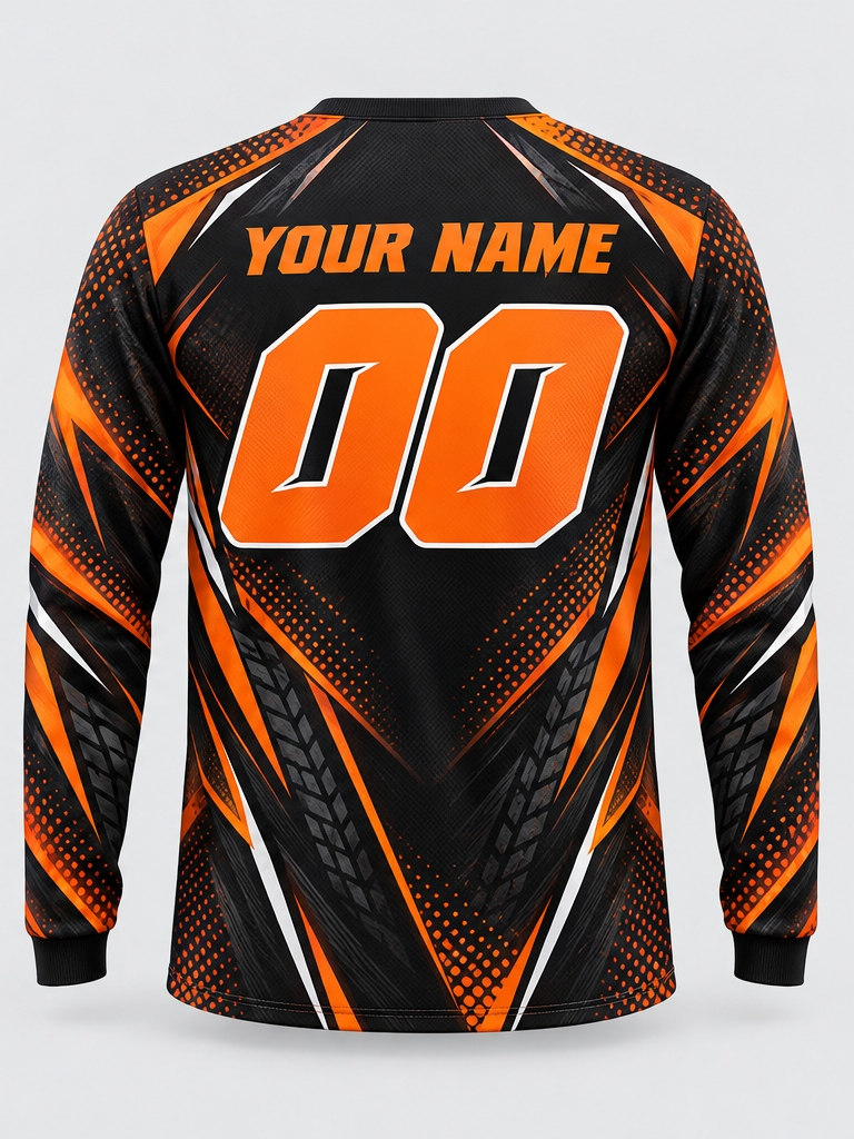 Amber Contour Surge Custom Dirt Bike Jersey - back view