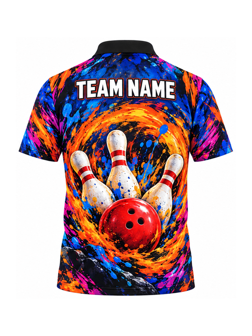 Firepaint Capuchin Rush custom Bowling team shirt - back team name preview
