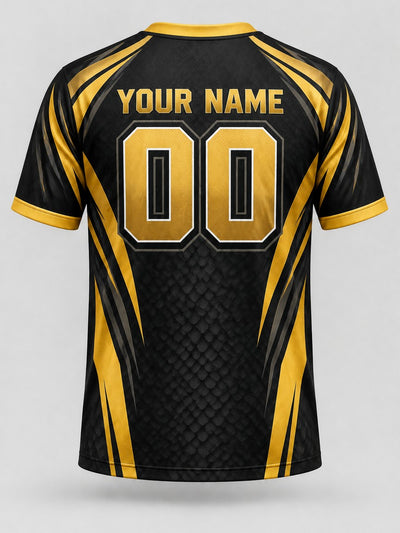 Back of the jersey with the placeholder name and number area