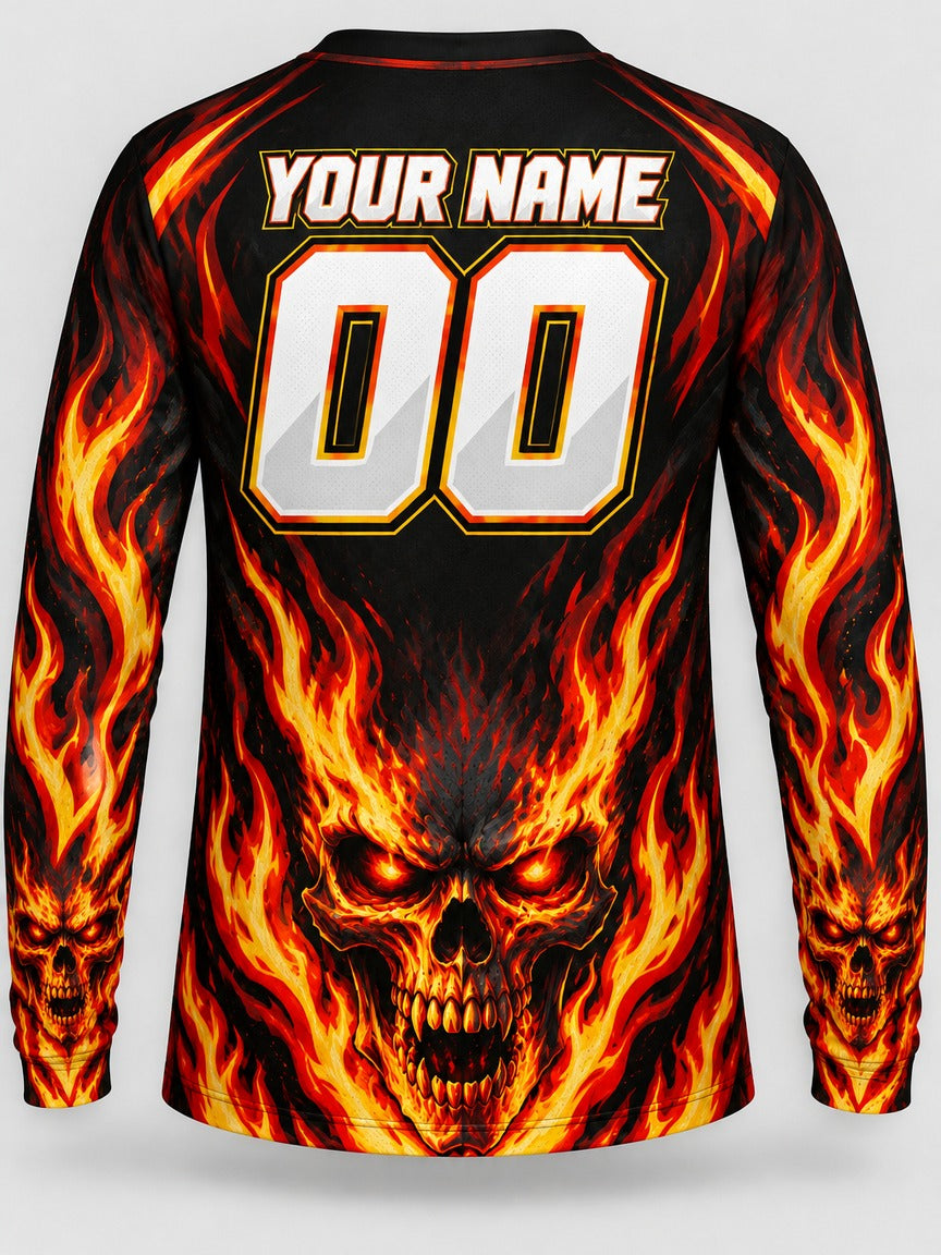 Blaze Skull custom motocross jersey - back view
