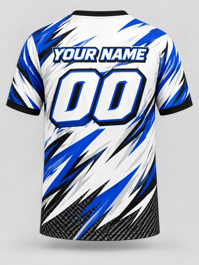 Back of the jersey with the placeholder name and number area