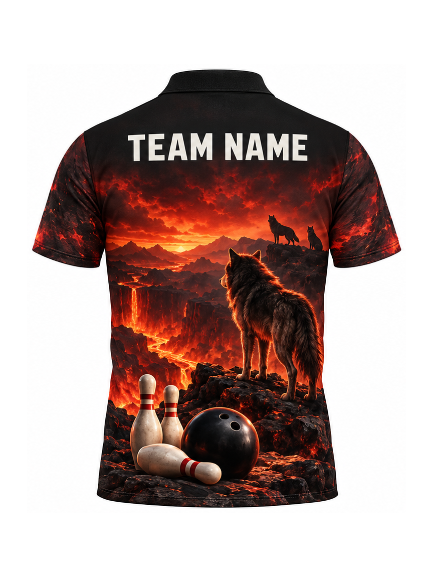 Ember Pack Overlook custom Bowling team shirt - back team name preview
