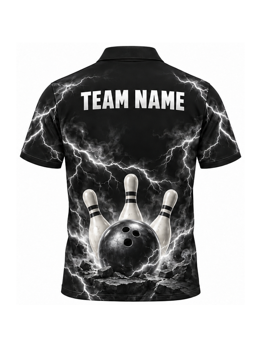 Silver Thunder Circuit custom Bowling team shirt - back team name preview