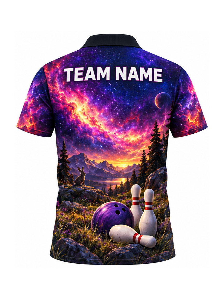 Hare Ember Nebula custom Bowling team shirt - back team name preview