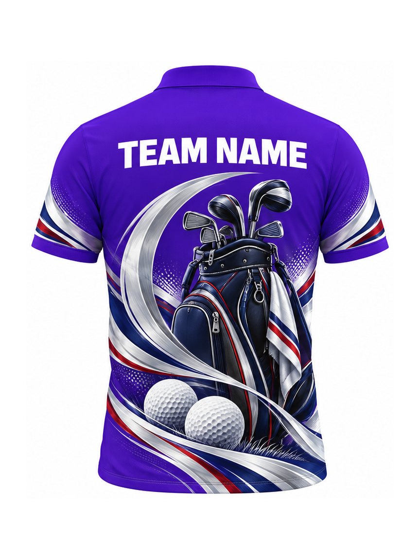 Violet Feather Current custom Golf team shirt - back team name preview