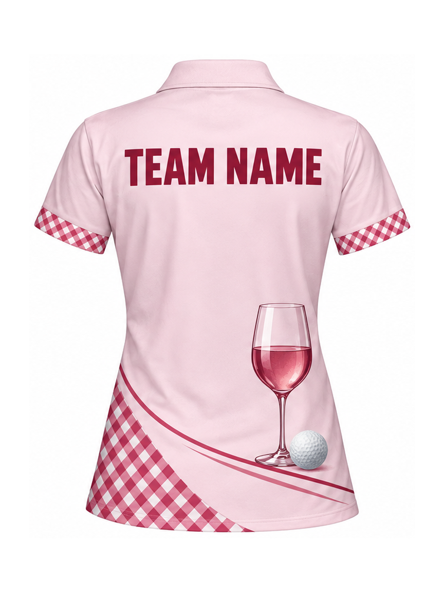 Rosé Checkpoint custom Golf team shirt - back team name preview