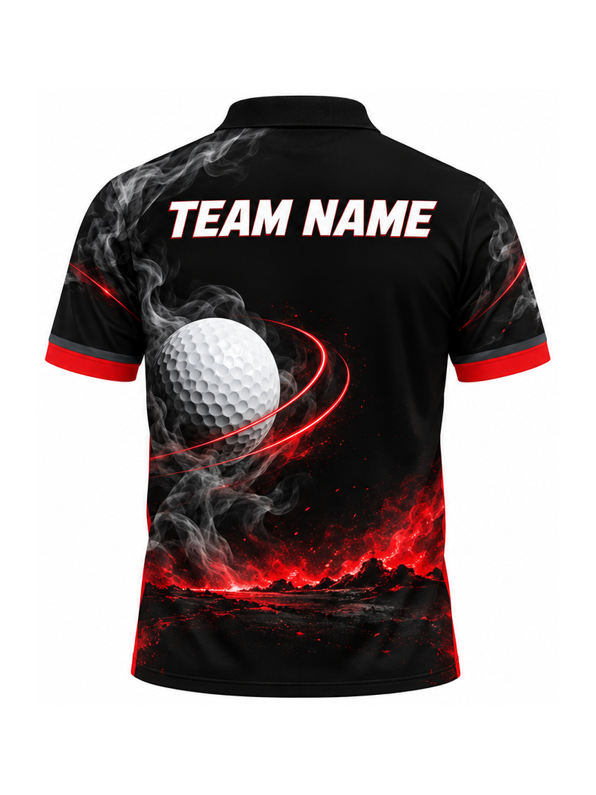 Crimson Smoke Orbit custom Golf team shirt - back team name preview
